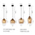 Modern Pendant Amber/Gray Rib Textured Glass LED Island Hanging Light