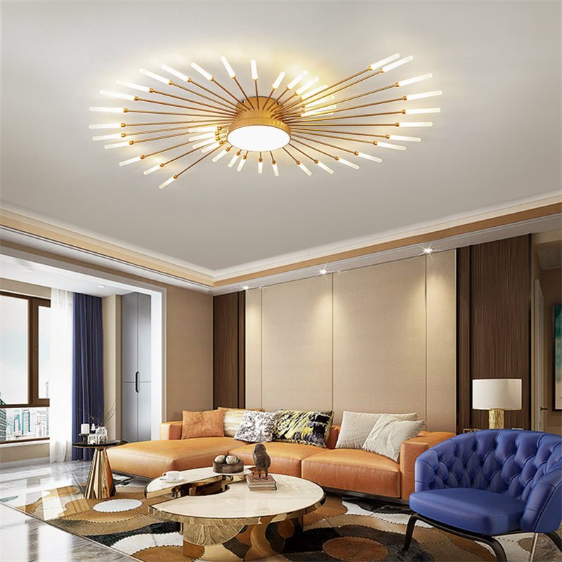 Modern Firework Ceiling Light LED Semi Flush With Magic Wand – Longree