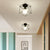 Retro Ceiling Light Black Iron Caged LED Decor