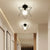 Retro Ceiling Light Black Iron Caged LED Decor