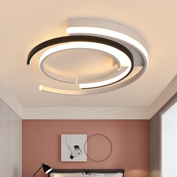 Modern Ceiling Light Black And White Arching Shape LED – Longree
