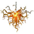 Modern Chihuly Style Blown Glass Chandelier Amber Golden Home Decor