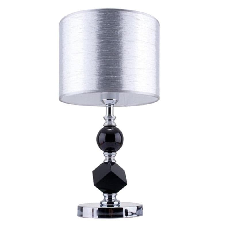 Modern Table Lamp Black Crystal Linen Cloth Shade – Longree