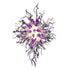 Violet And Clear Chihuly Style Blown Glass Chandelier