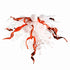 Murano Blown Glass Chandelier Red Ribbon and White Glass Curly