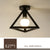 Retro Ceiling Light Black Iron Caged LED Decor