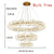 Modern Luxury Crystal Chandelier LED Ring Tiered Suspension Lamp For Living Room
