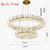 Modern Luxury Crystal Chandelier LED Ring Tiered Suspension Lamp For Living Room