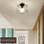 Retro Ceiling Light Black Iron Caged LED Decor