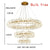 Modern Luxury Crystal Chandelier LED Ring Tiered Suspension Lamp For Living Room