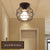 Retro Ceiling Light Black Iron Caged LED Decor