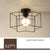 Retro Ceiling Light Black Iron Caged LED Decor