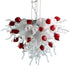 Strawberry Cake Chihuly Style Murano Glass Chandelier White N Red