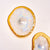 Hand Blown Glass Creative Cystal Golden And Pearl White Wall Plate Wall Art Wall Flower Wall Mounted Sconces Home Decor Custom made Set LRP005