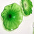 Hand Blown Glass Wall Plate Wall Art Wall Flower Home Decor Custom Made Clear Green Set LRP007