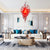 Fire Blaze Blown Glass Chandelier Chihuly Type Red Color