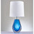 Modern decor navy blue azure glass based unique LED bedside table lamp