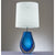 Modern decor navy blue azure glass based unique LED bedside table lamp