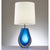 Modern decor navy blue azure glass based unique LED bedside table lamp