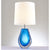 Modern decor navy blue azure glass based unique LED bedside table lamp